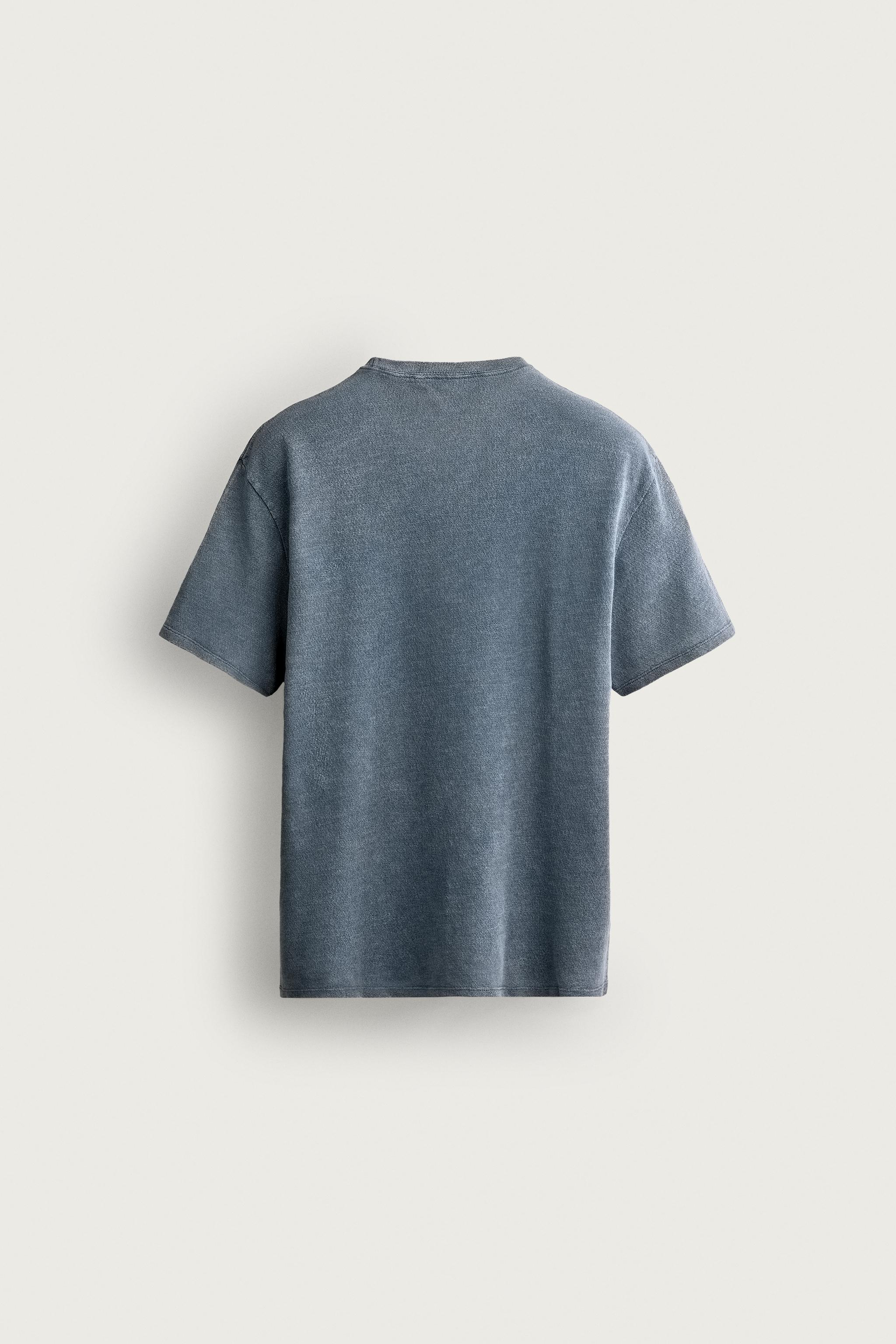 PRINTED WASHED KNIT T-SHIRT
