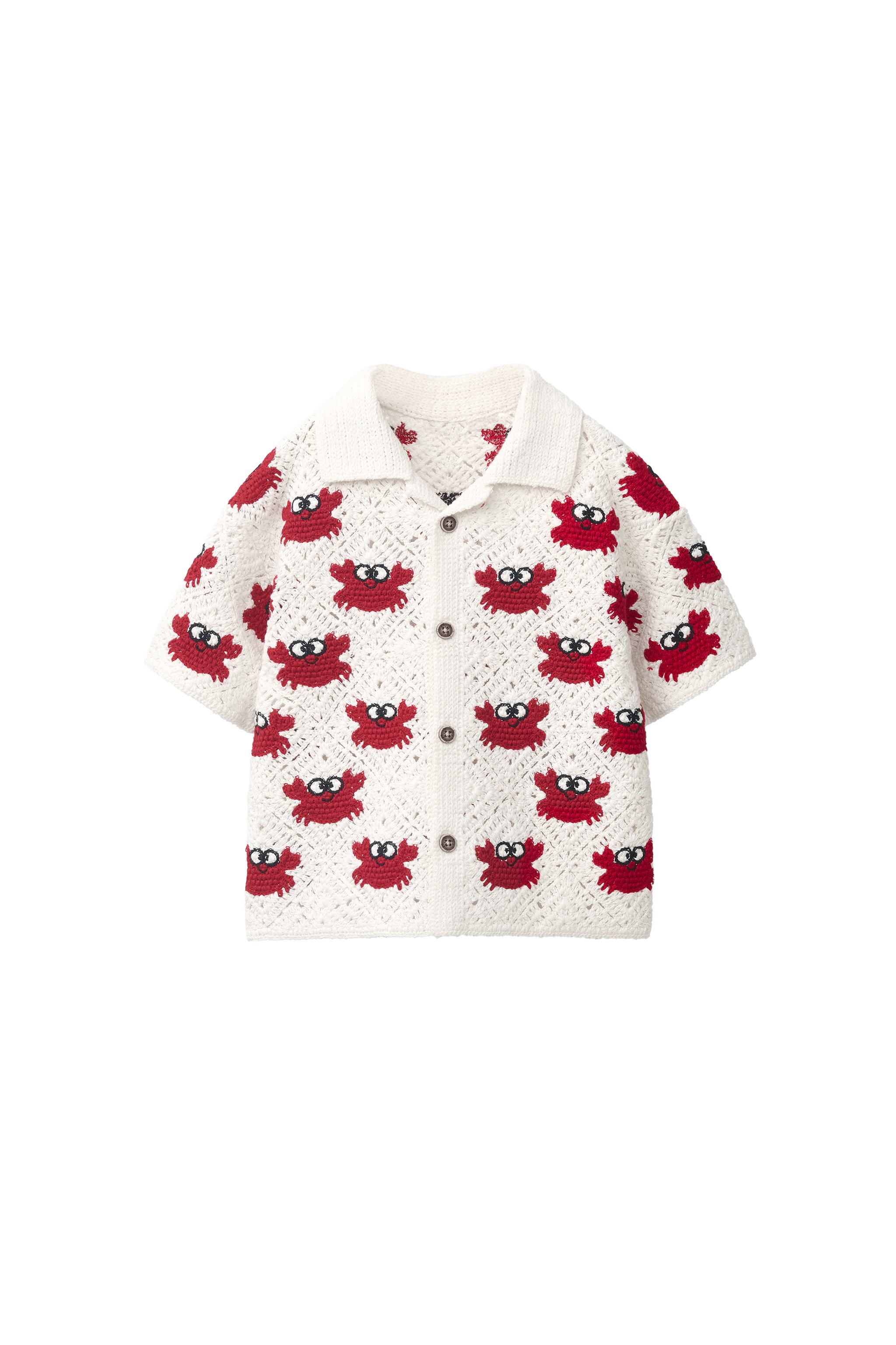 CRAB CROCHET SHIRT - White / Red | ZARA United States