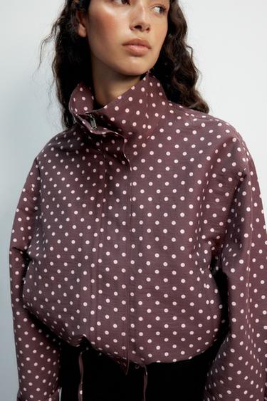 POLKA DOT JACKET - Aubergine by Zara