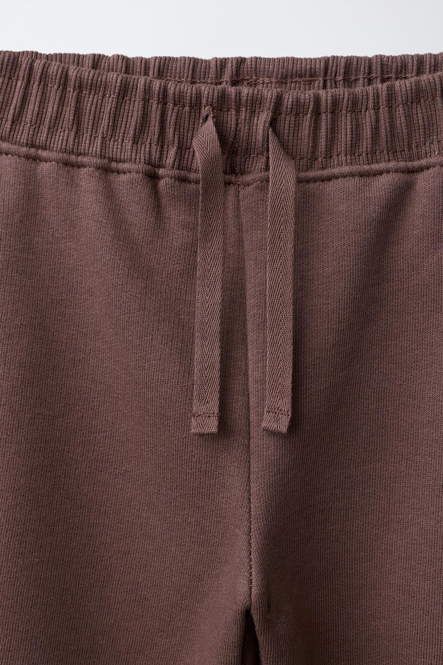 Детские брюки Zara Solid Jogger, цвет: Тёмный коричневый — фото 4
