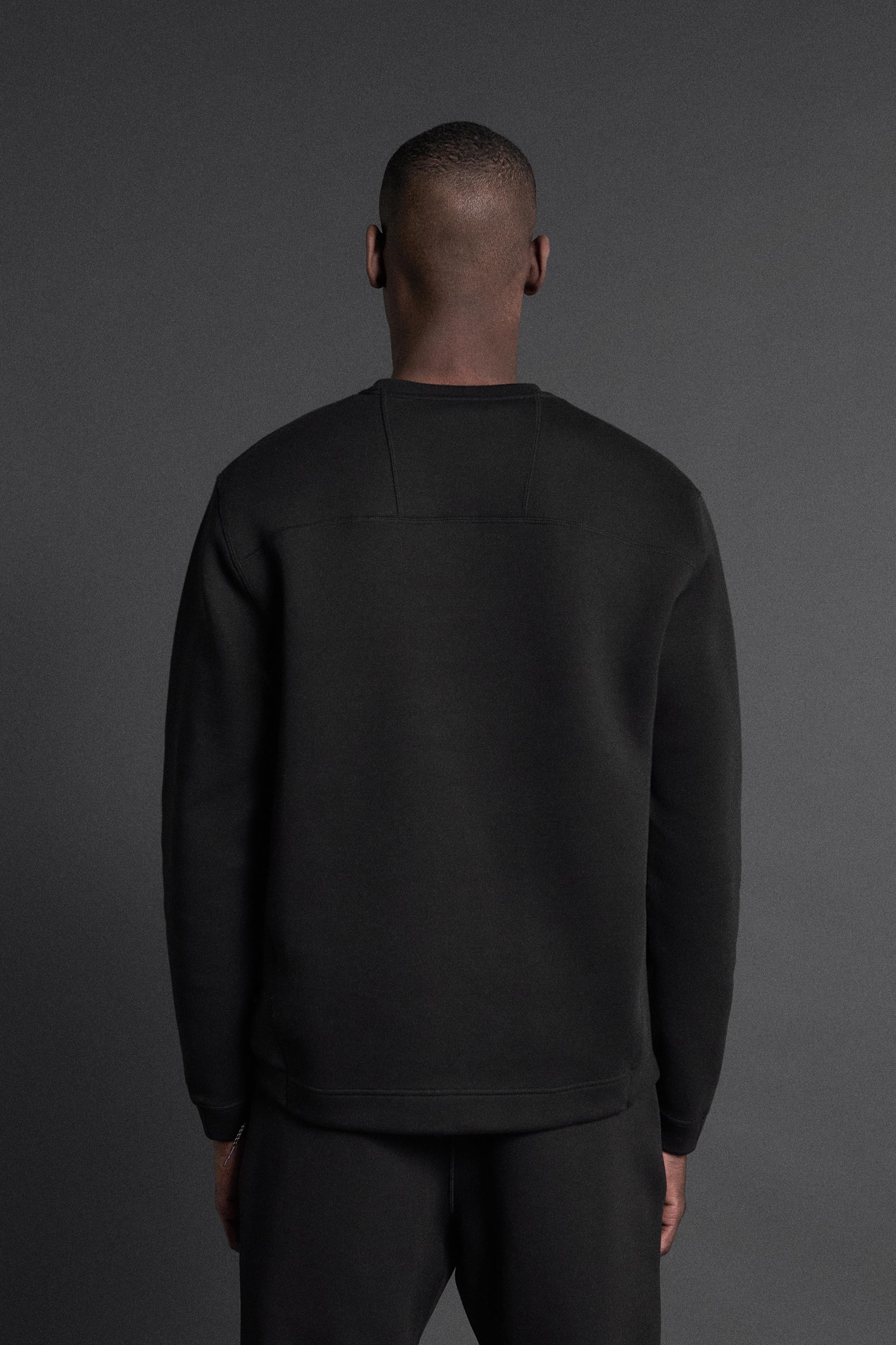 NEOPRENE EFFECT SWEATSHIRT - Black