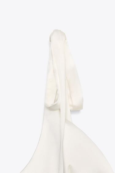 SATIN TOP WITH BOWS - Oyster-white by Zara - Image 5