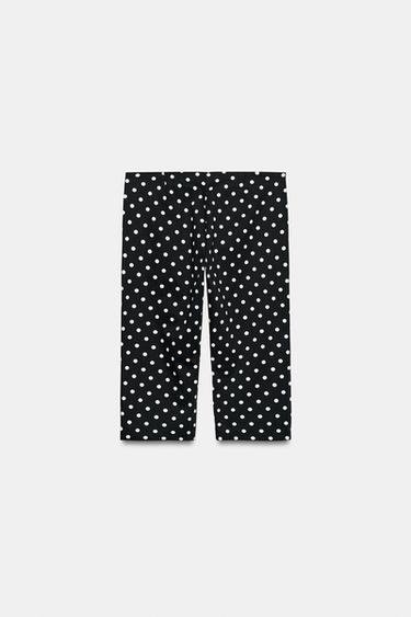 PANTALON CAPRI À POIS - Noir / Blanc de Zara - Image 5