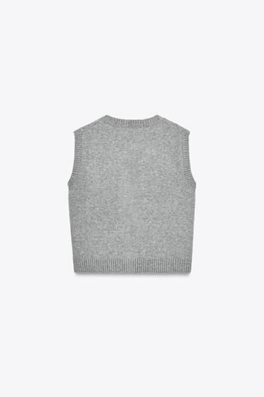 SOFT KNIT VEST - Grey marl by Zara - Image 7