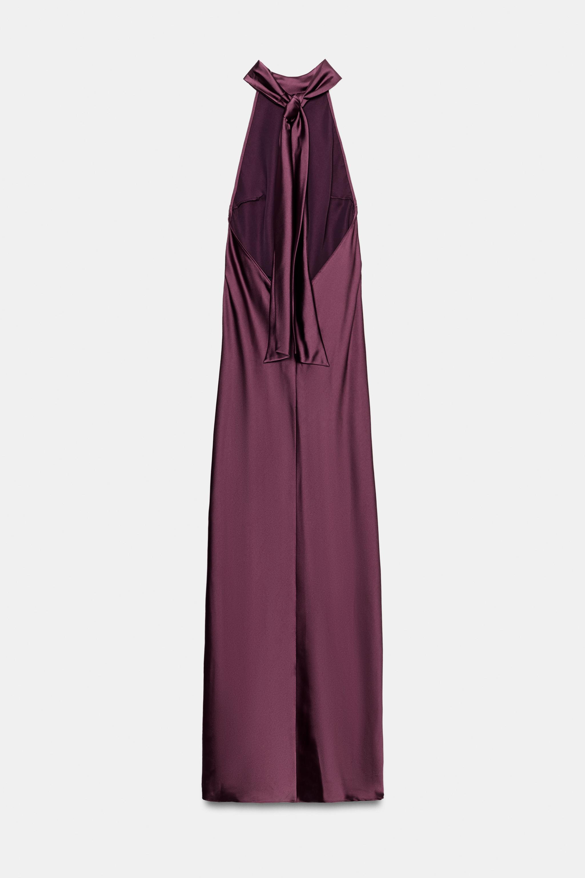 strapless open back dress ZARA. Long purple dress Ts – Hibuy market main image 0