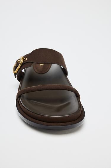 BUCKLE SANDALS - Chocolate Brown by Zara - Image 4