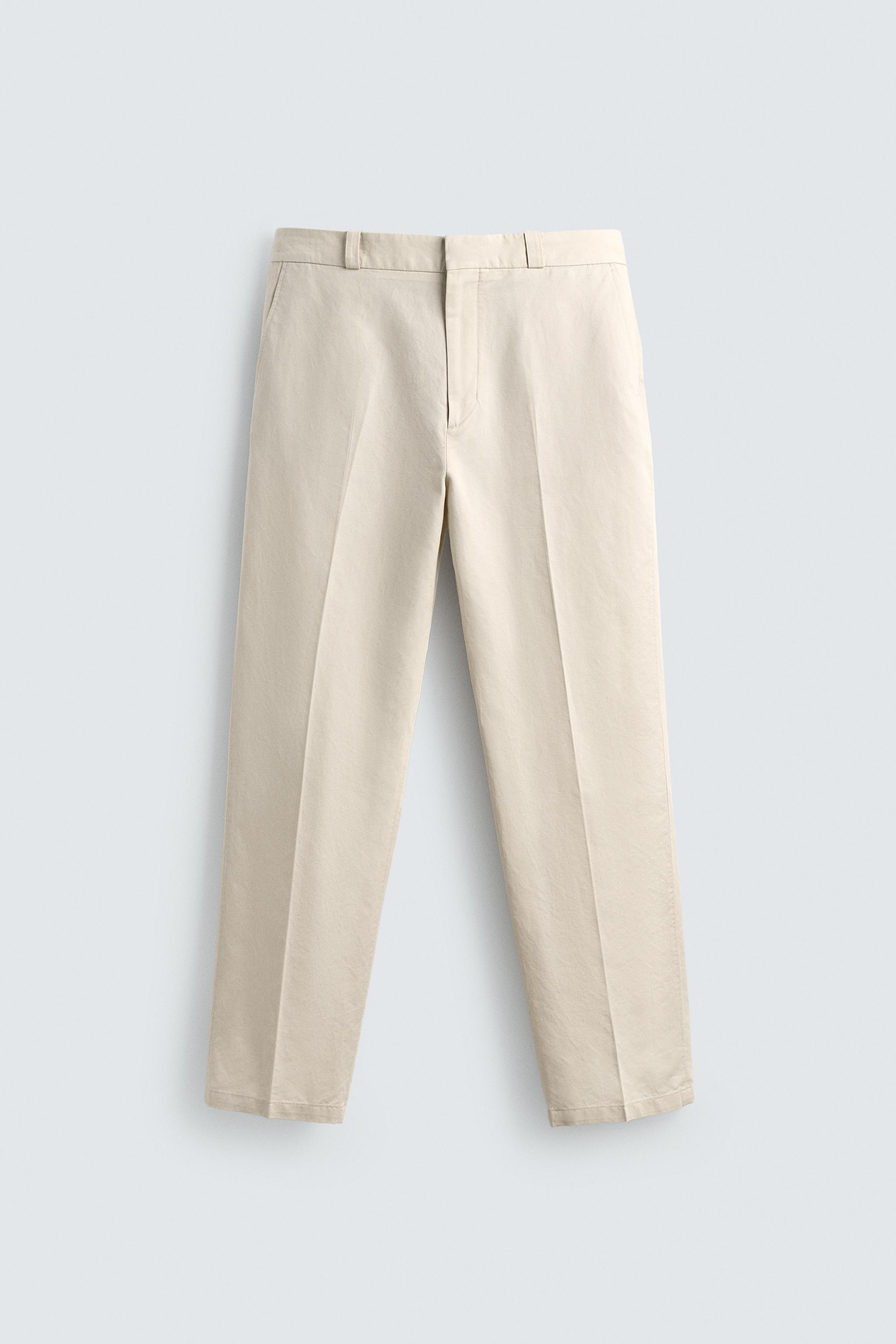 PANTALON CHINO STRAIGHT FIT COTON/LIN