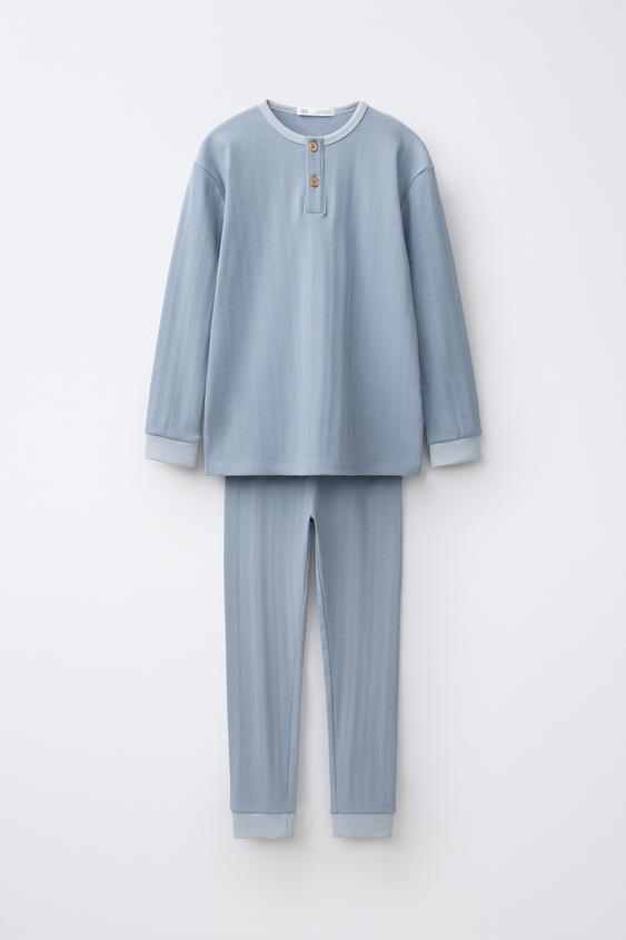 6-14 YEARS/ PLAIN TEXTURED PYJAMAS - Blue de Zara - Imagen 0