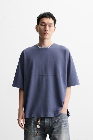 TEXTURED WASHED T-SHIRT - Lilac by Zara
