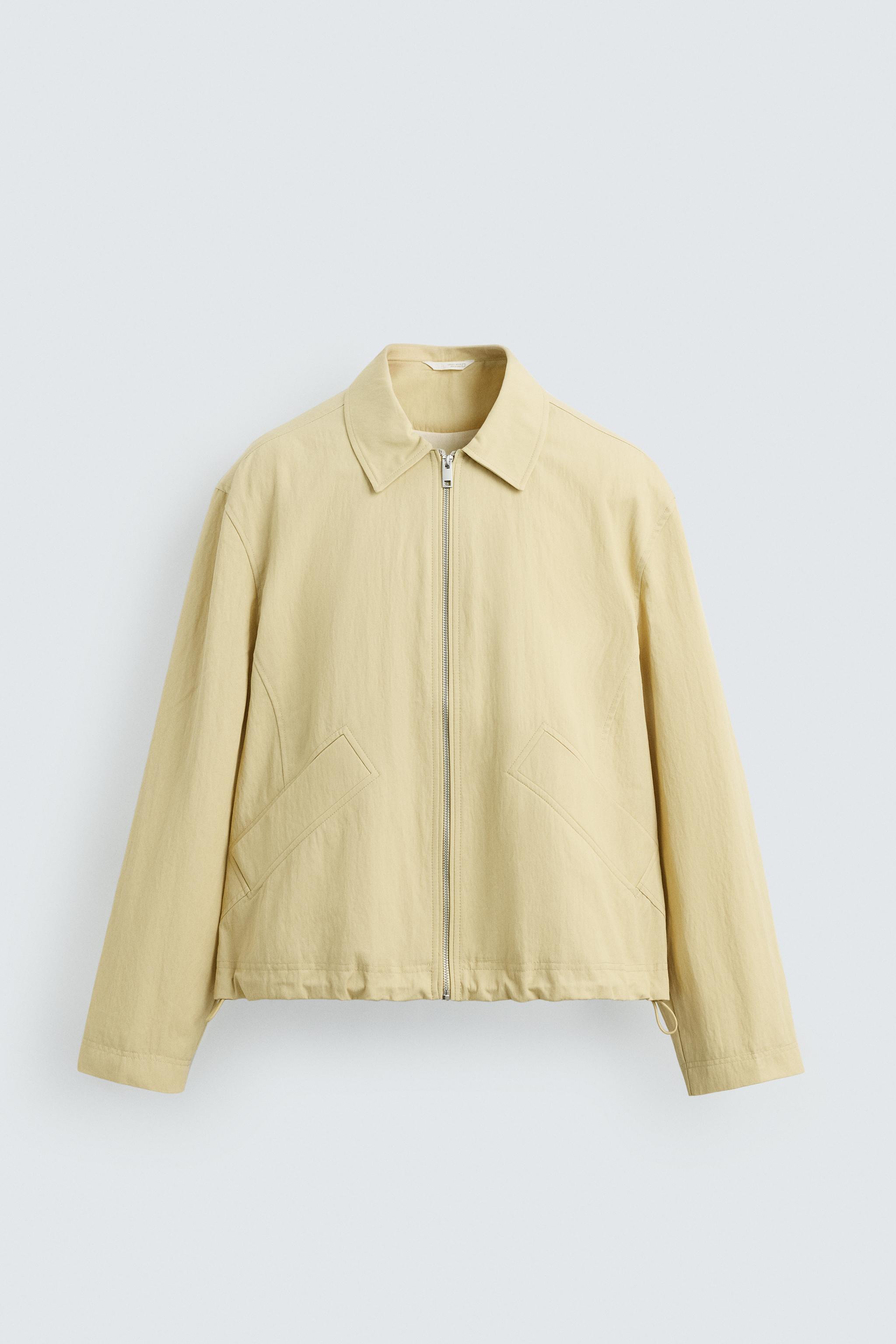 テクスチャークロップドフィットジャケット - ライトイエロー | ZARA