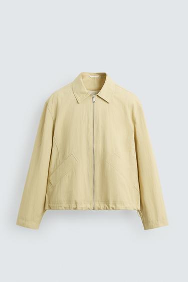 STRUCTURED CROPPED FIT JACKET - Light yellow by Zara