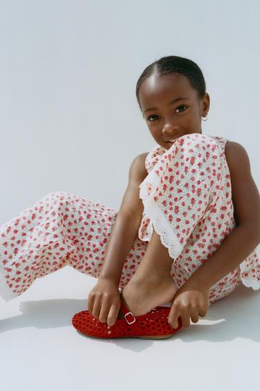 SMALL FLOWER CULOTTES TROUSERS - Red by Zara