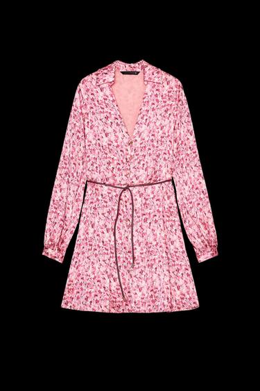KURZES KLEID MIT BLUMENMUSTER - Bunt von Zara