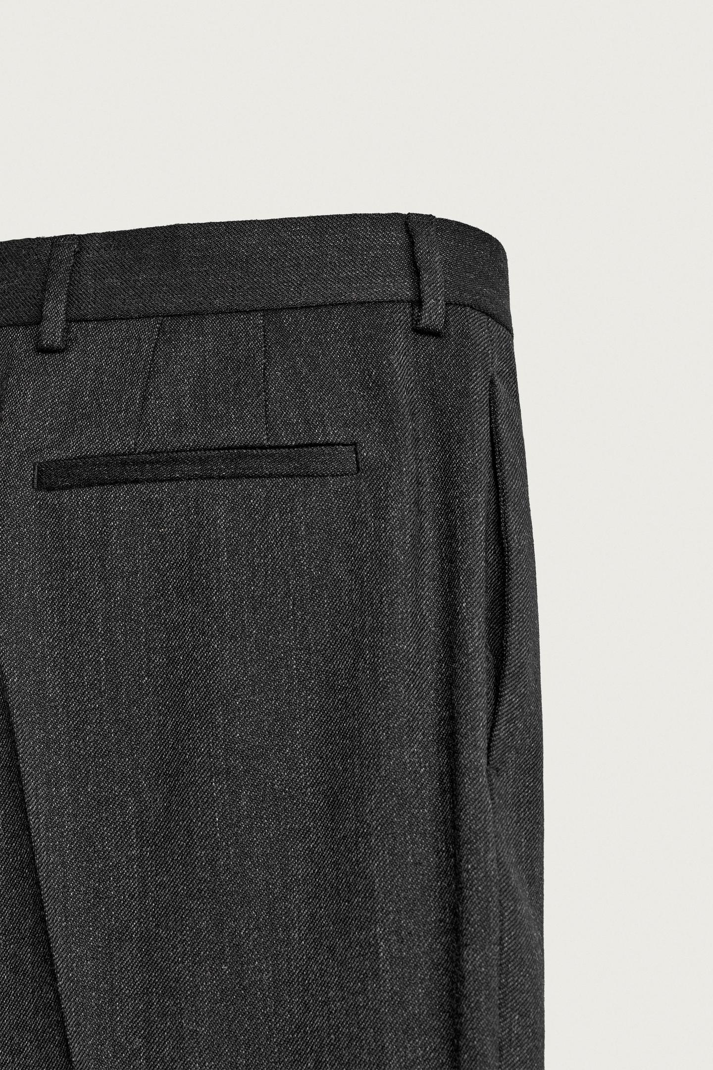 Мужские брюки Zara 100% Wool Manteco® Suit, цвет: Серый меланжевый — фото 8
