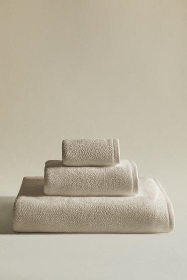 RICE STITCH COTTON BATH TOWEL - Beige by Zara - Image 5