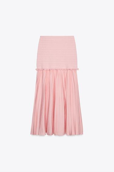 SAIA DE MALHA COMBINADA - Rosa da Zara