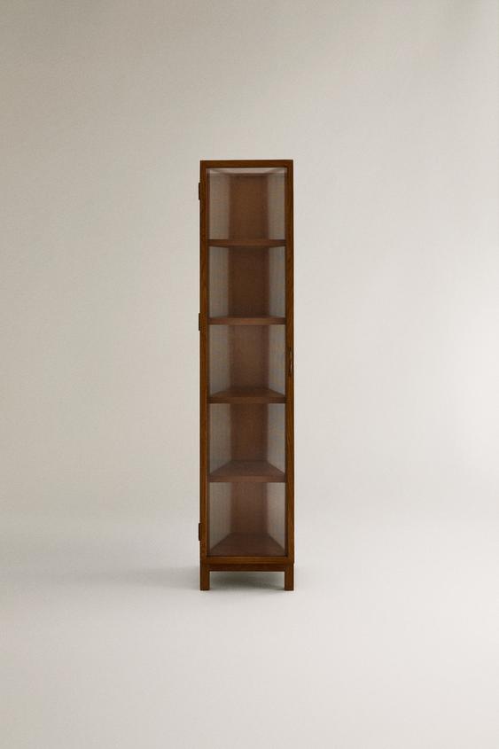 ASH WOOD STORAGE UNIT WITH GLASS DOORS - Brown by Zara - Image 0