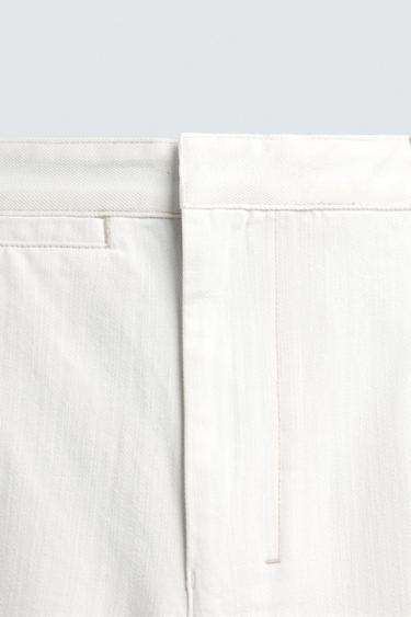 BARREL FIT PLEATED DENIM CHINOS - White by Zara - Image 8