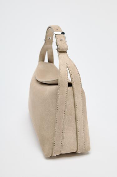 SPLIT SUEDE MINI HANDBAG - SAND/BROWN by Zara - Image 4