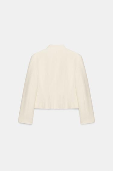 VESTE AJUSTÉE À BOUTONS ZW COLLECTION - Écru de Zara - Image 7
