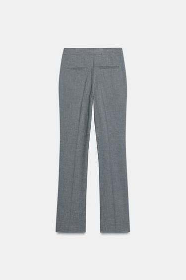 Zara LOW RISE FLARE PANTS - Gray