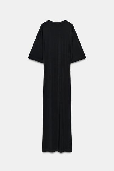 ROBE LONGUE FLUIDE - Noir de Zara - Image 6