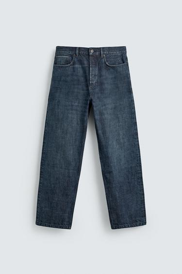 ДЖИНСЫ RELAXED SELVEDGE ДЛИНОЙ ДО ЩИКОЛОТКИ — МОРСКОЙ СИНИЙ от Zara