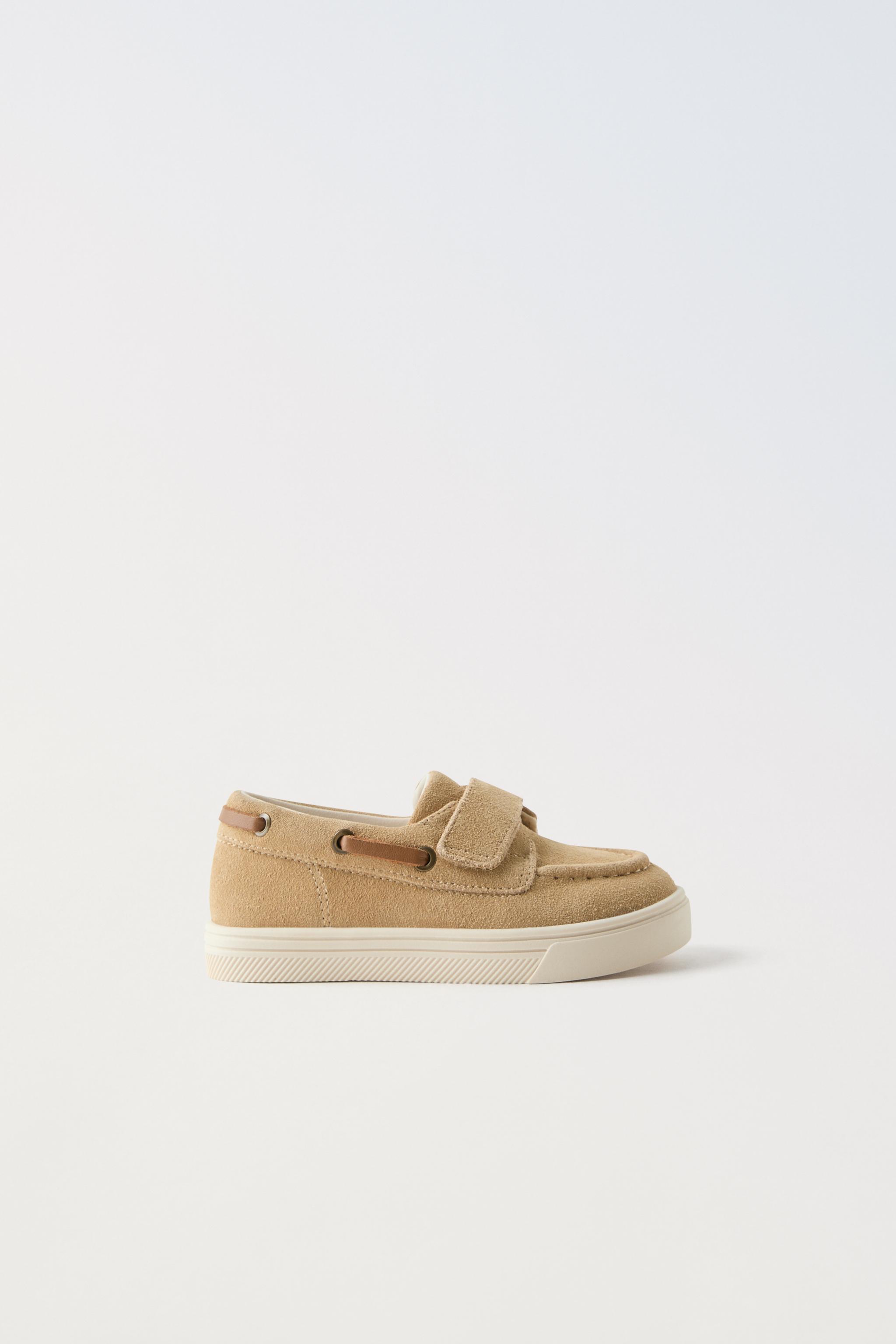 LEATHER DECK SHOE SNEAKERS - Sand Brown | ZARA Thailand