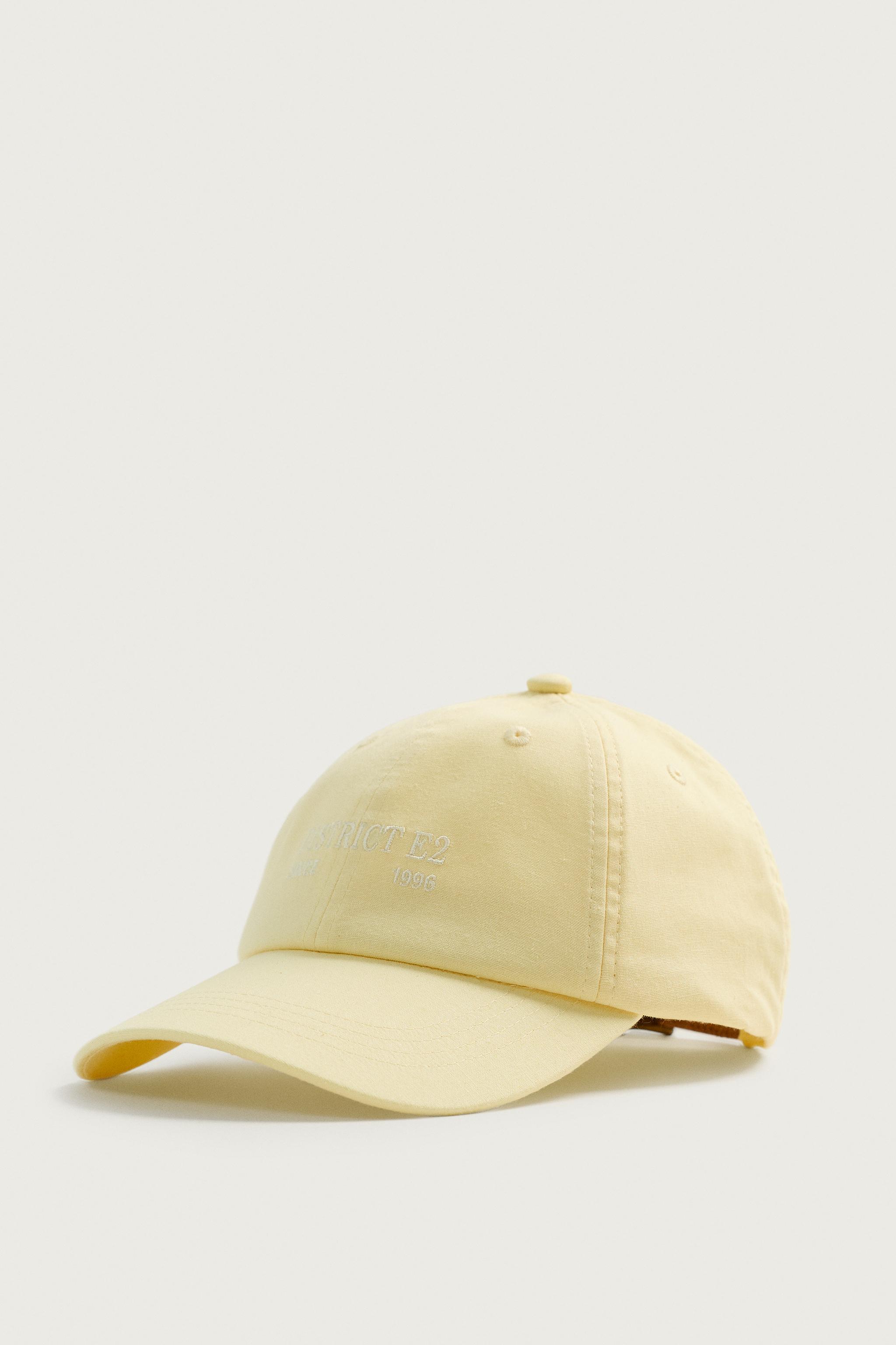 EMBROIDERED TEXT CAP — Yellow