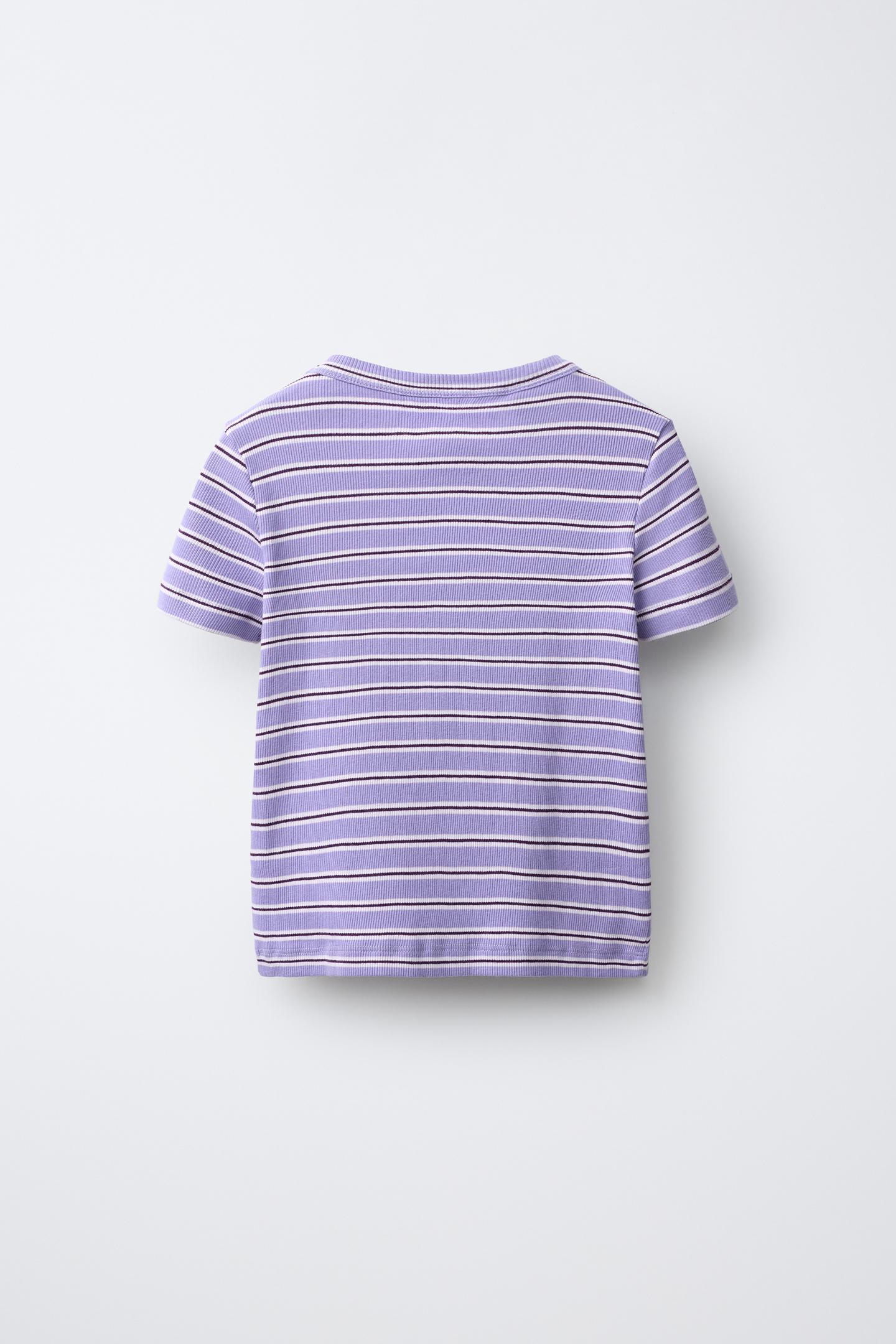 Футболка Zara Fruit OF the Loom™ Striped, цвет: Фиолетовый — фото 2