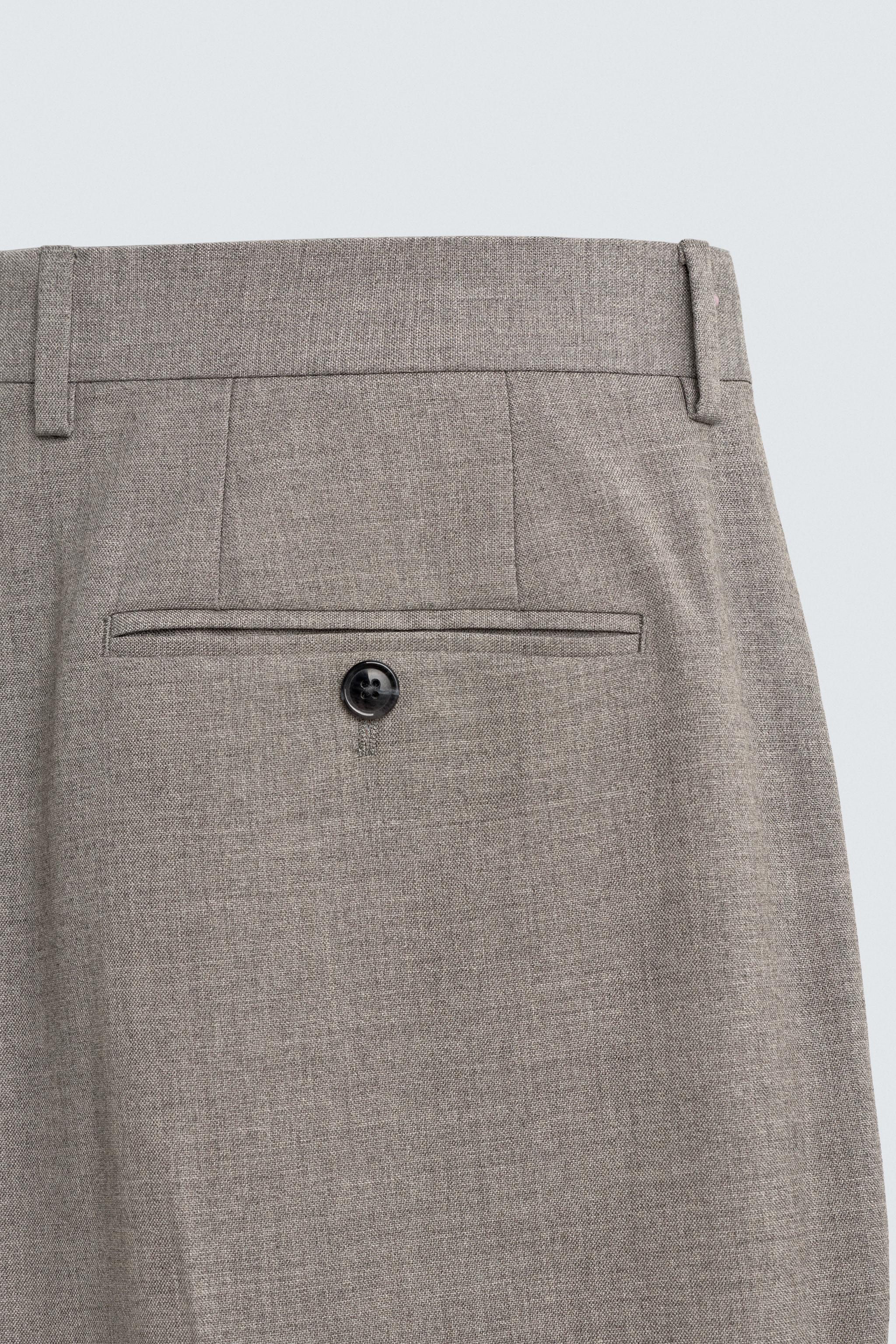 REGULAR FIT TEXTURED SUIT PANTS