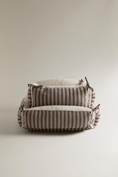 STRIPED FAUX-SHEEPSKIN PET BED - Brown by Zara - Image 0