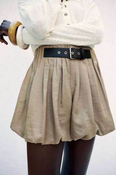 SHORTS WITH BUCKLE - Sand by Zara