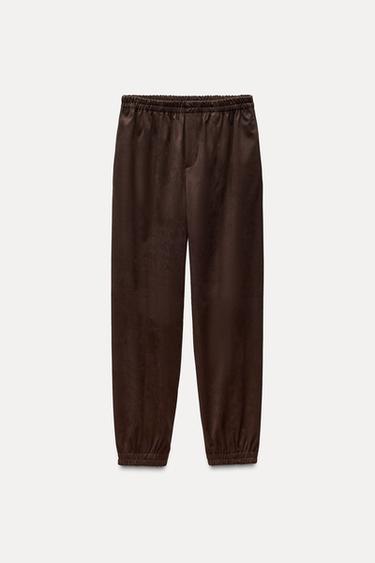 JOGGER TROUSERS - Brown by Zara