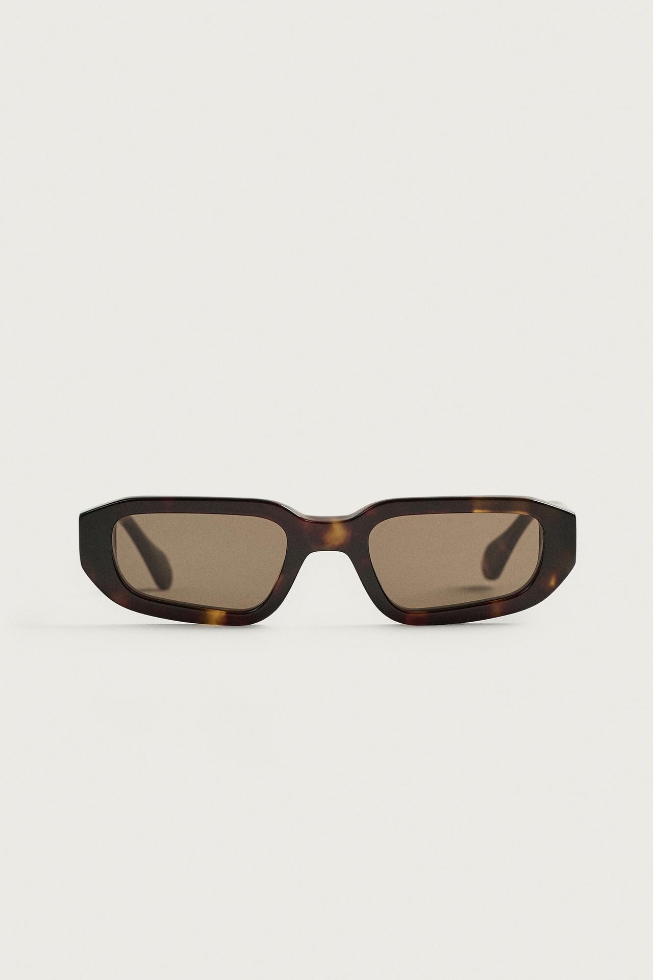 RECTANGULAR SUNGLASSES — Tortoise shell
