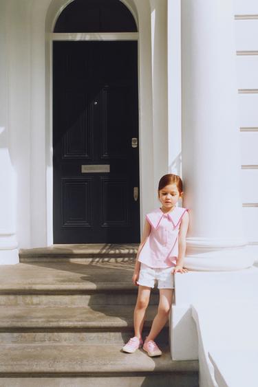 GINGHAM AND WAVY TRIM SHIRT - Pink by Zara