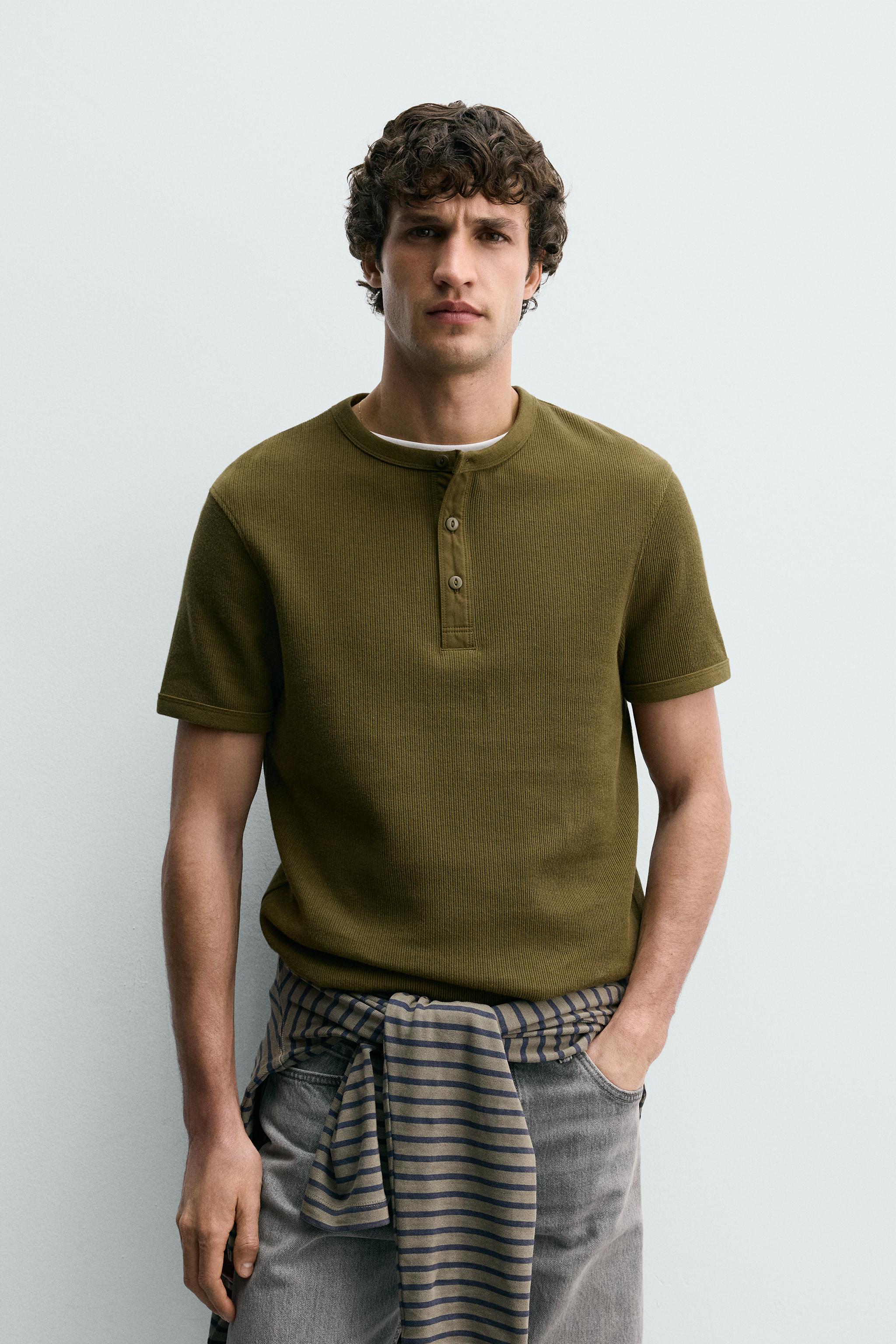 TEXTURED HENLEY SHIRT
