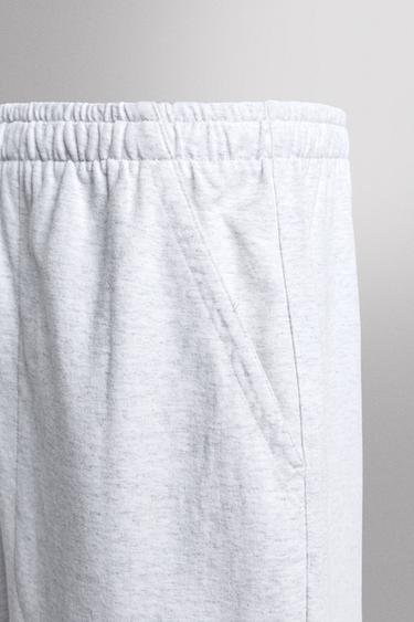 SHORT DE JOGGING EN COTON 9" - Gris chiné de Zara - Image 8