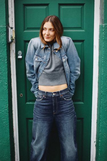 VESTE EN JEAN TRF ÉPAULETTES - Bleu de Zara - Image 3