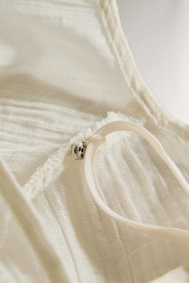 TWO-PIECE NIGHTDRESS - Oyster-white by Zara - Image 4