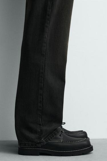 حذاء جلدي بخياطة - أسود الخاص بـ Zara - صورة 0