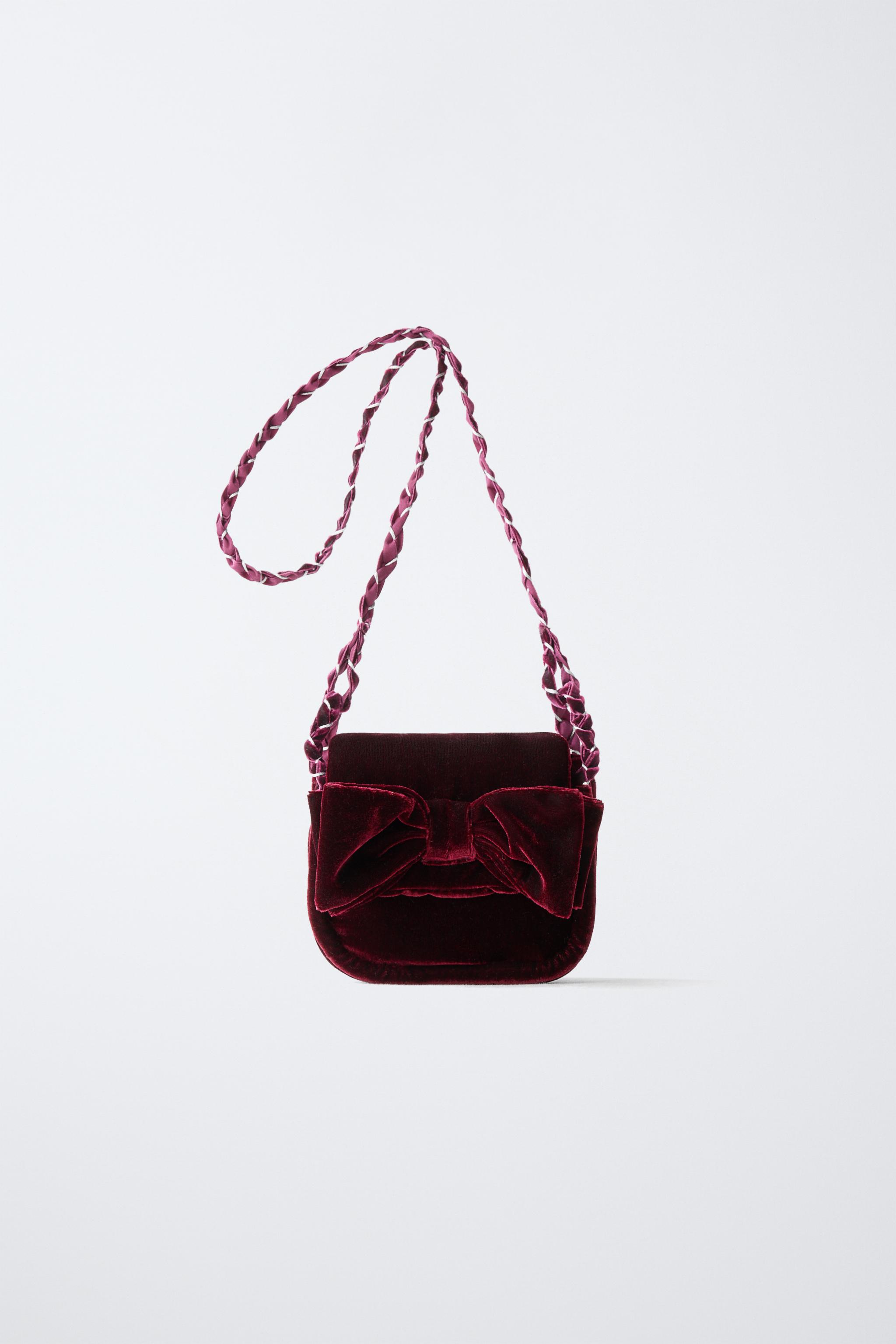ベルベットリボンクロスボディバッグ - ボルドー | ZARA Japan / 日本