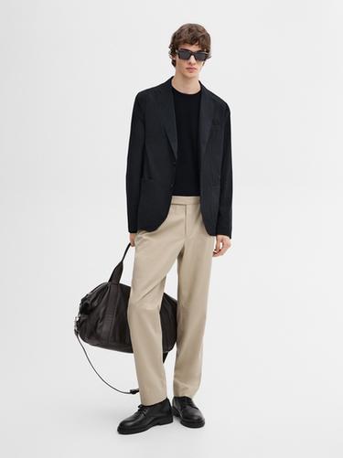 Pantalón pinza mezcla algodón - Crudo de Zara