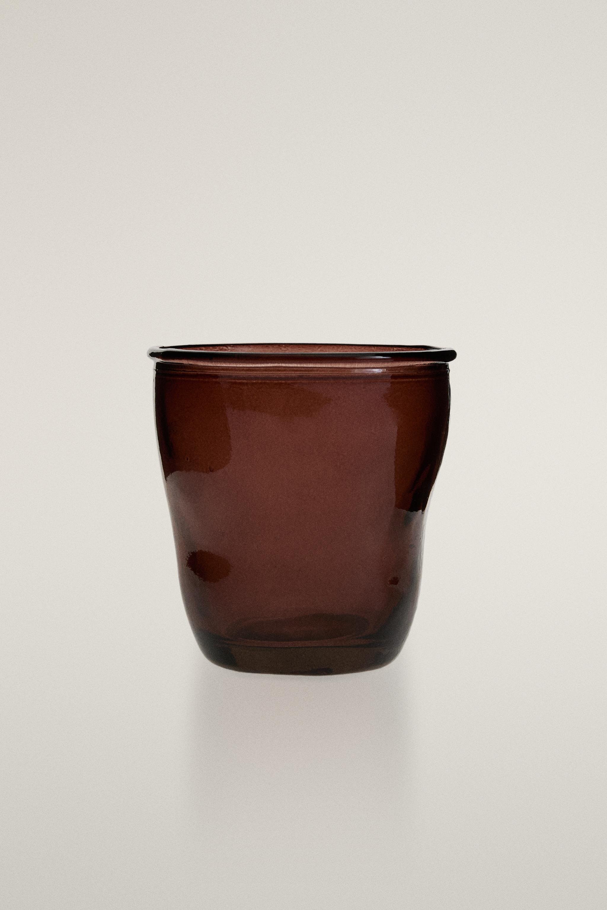 PINK GLASS TOOTHBRUSH TUMBLER — Pink