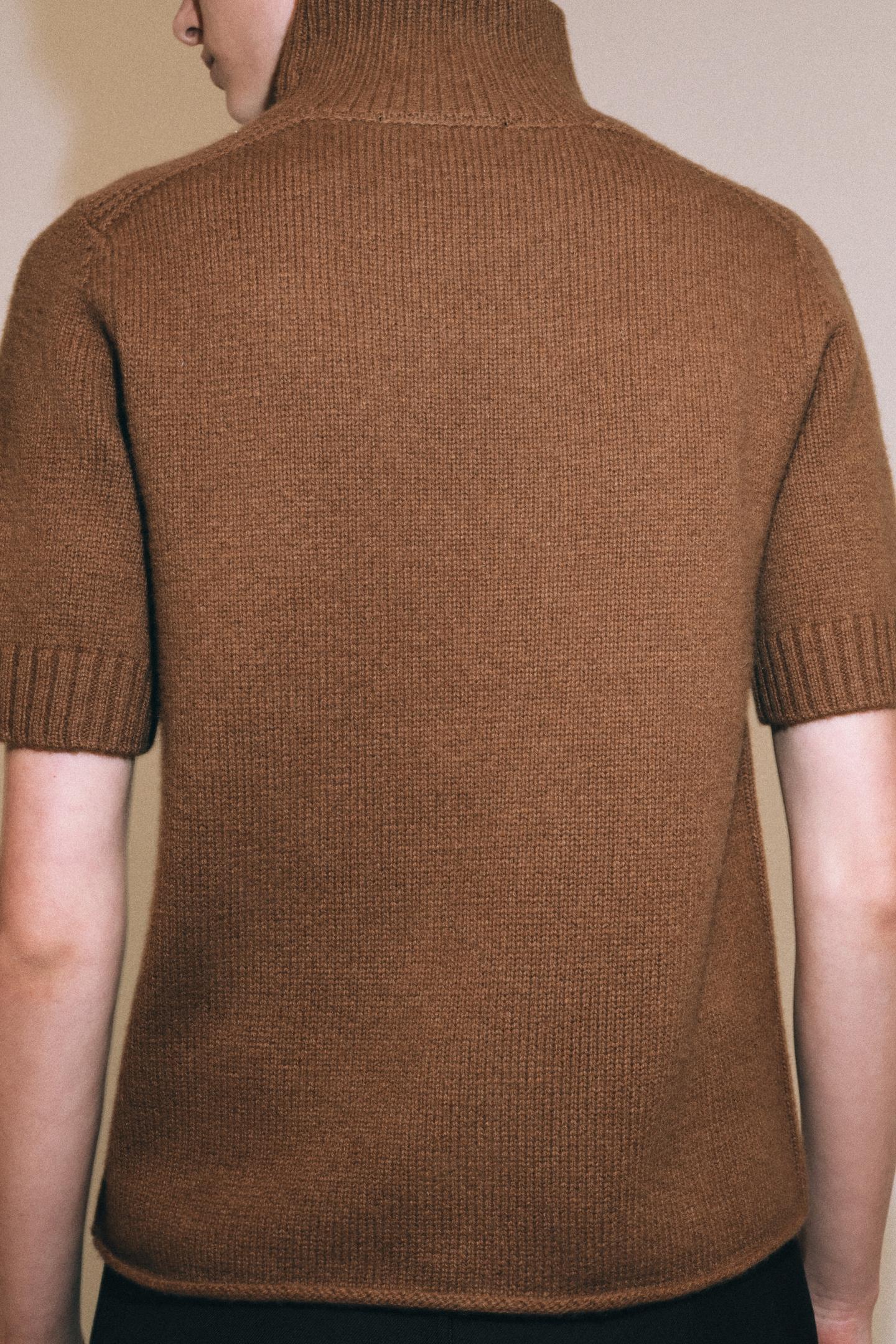 Женский свитер Zara 100% Wool Short Sleeve, цвет: Кирпичный — фото 4