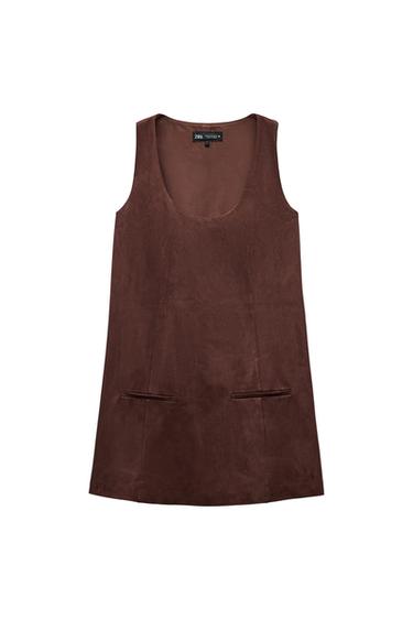 FAUX SUEDE MINI DRESS