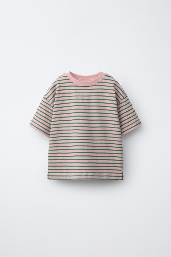 CAMISETA RAYAS - Rosa pastel de Zara - Imagen 0