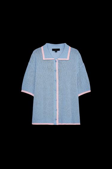 POLO-STRICKJACKE - Blau von Zara