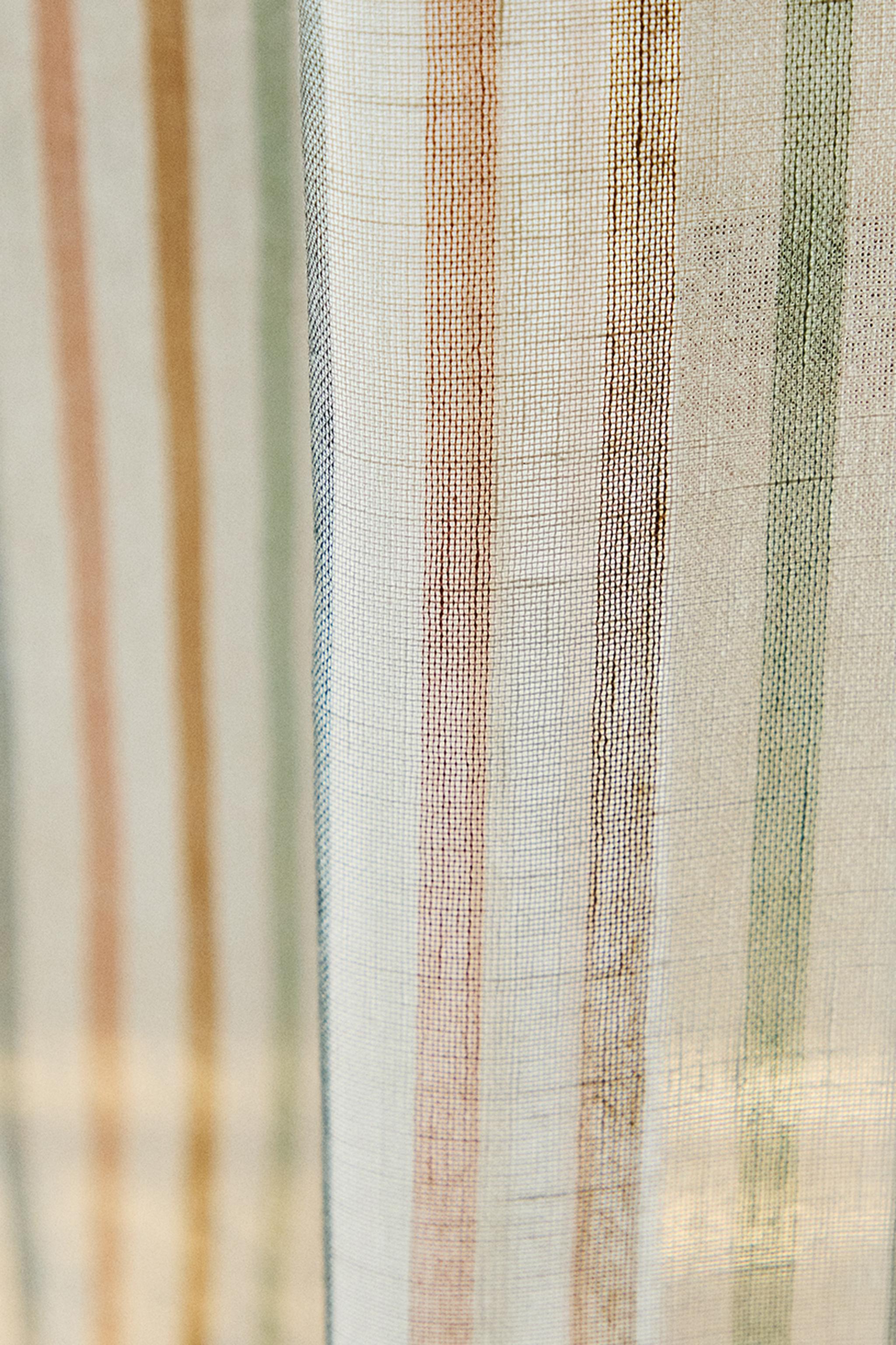 LOW OPACITY MULTICOLORED STRIPED CURTAIN