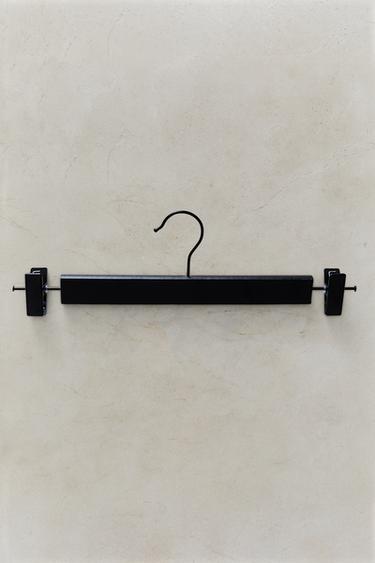 WOODEN SKIRT HANGER (SET OF 3) — Black 1